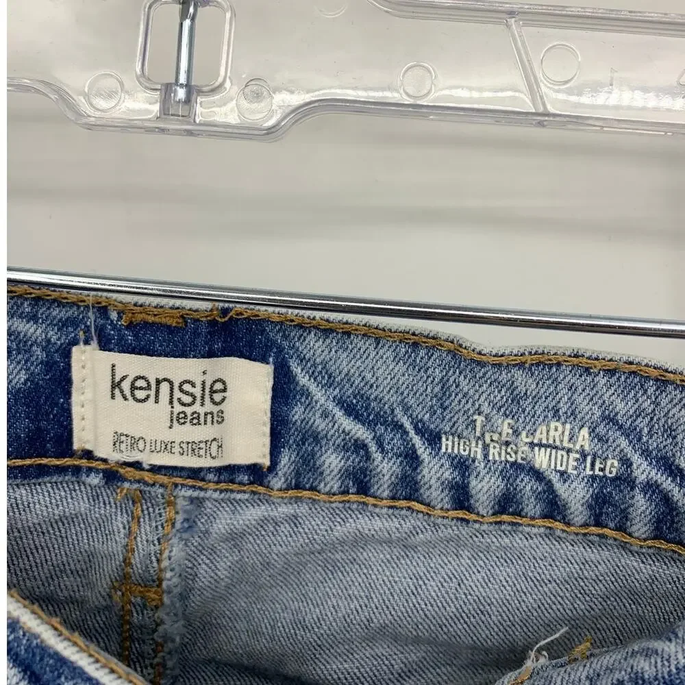 Kensie Jeans The Carla High Rise Wide Leg Womens Sz 6/28 Light Wash *HEMMED